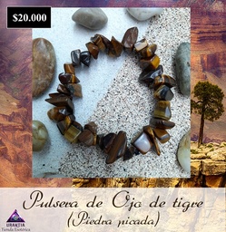 Pulsera de Ojo de Tigre en piedra picada